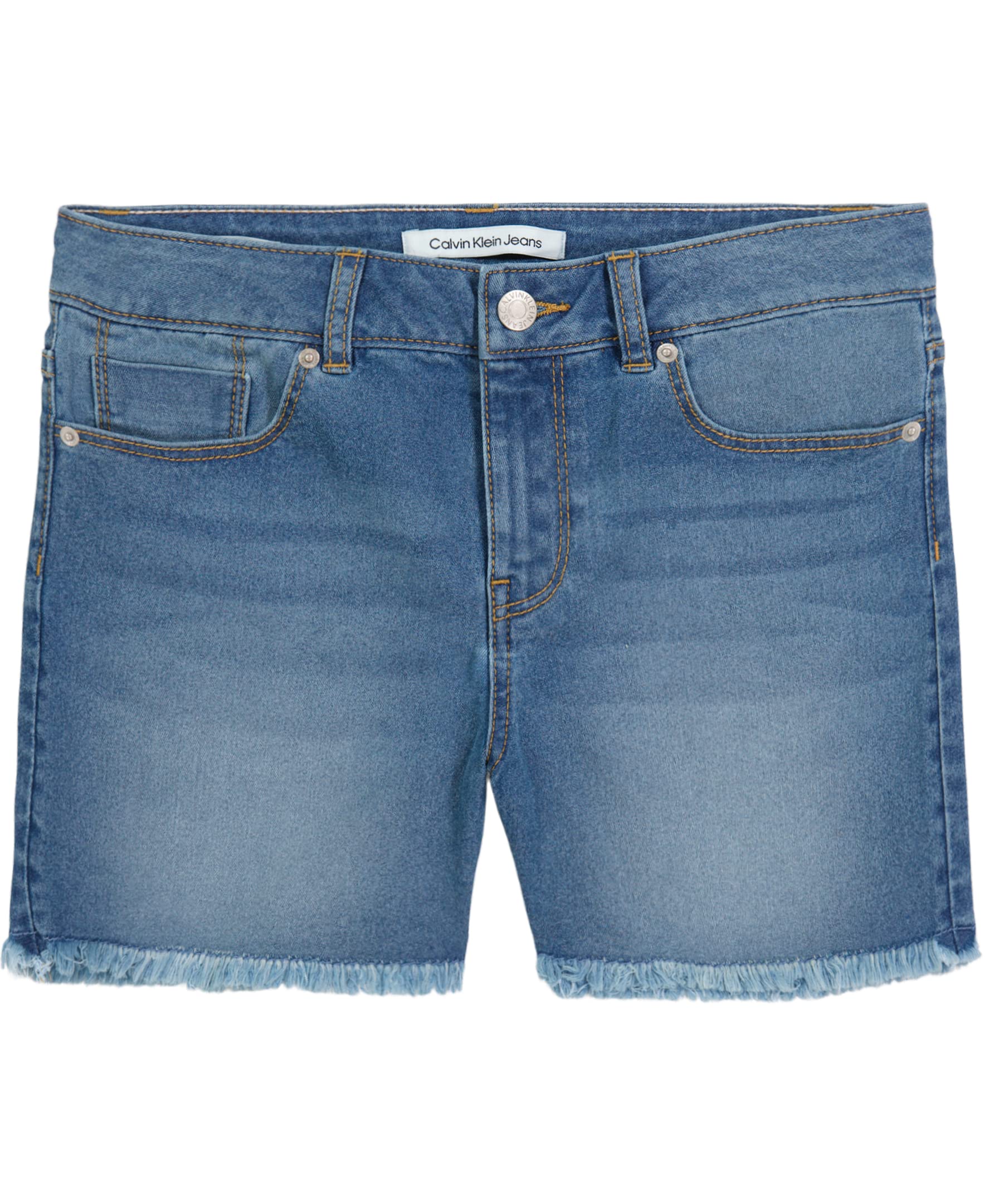 Calvin Klein Girls' Boyfriend Fit Stretch Denim Jean Shorts | Comfortable & Stylish High-Waisted Denim Shorts for Teens | Perfect for Summer, Beach & Casual Outings