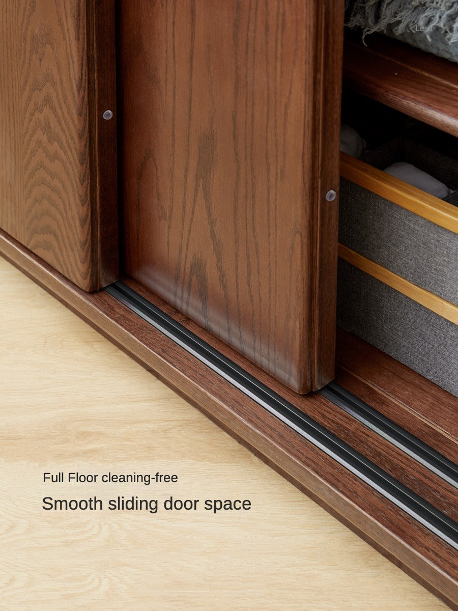 Solid Oak Wood Sliding Door Wardrobe Closet - Modern & Spacious Storage for Bedroom, Walk-In Closet, or Living Room Organization