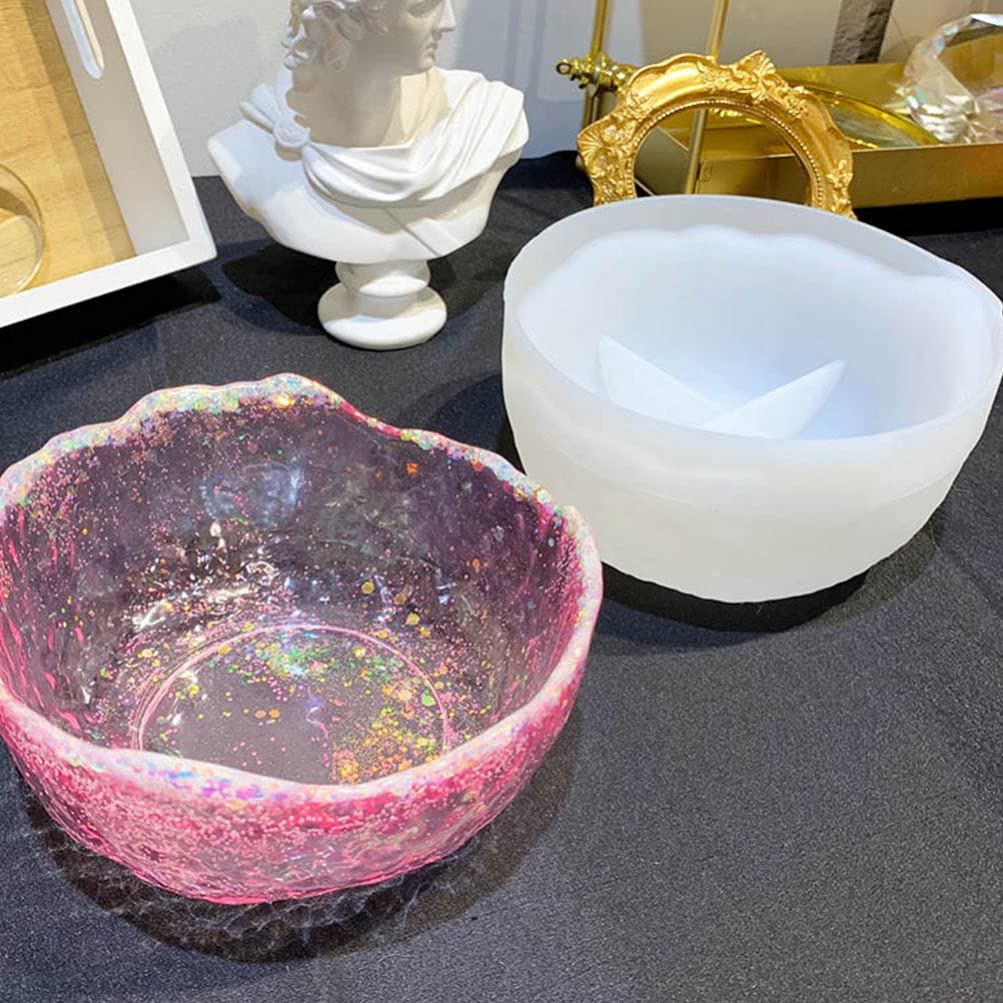 Premium Silicone Resin Bowl Molds for Epoxy Crafts - Food Safe Storage Dish Molds with Crystal Display Stand - Perfect for DIY Resin Art, Jewelry Making, and Home Decor