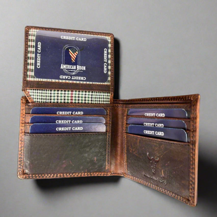 Premium Men's Steer Embossed Bifold Leather Wallet - RFID Blocking - Slim Design for Everyday Carry & Business Use