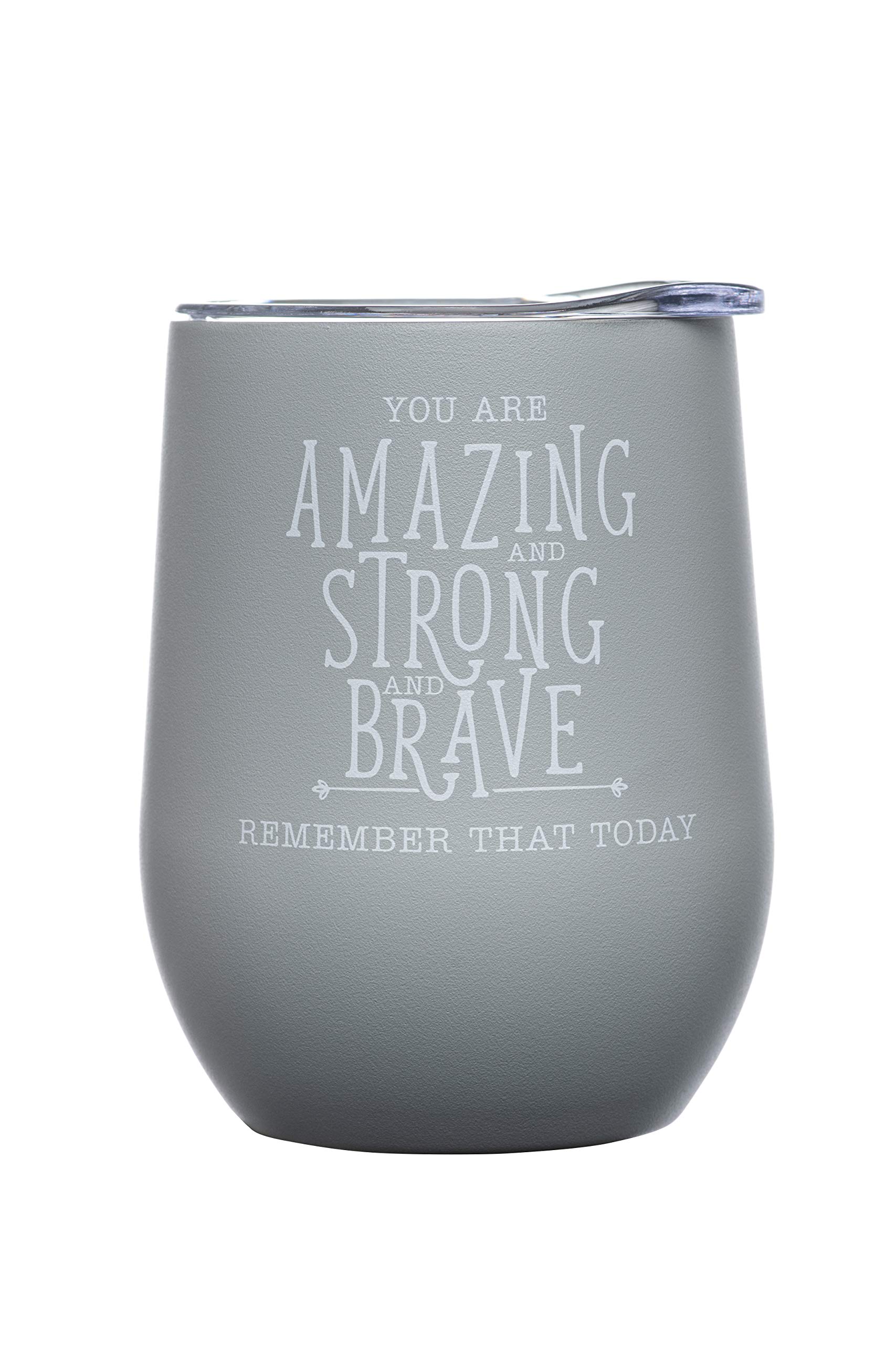 **DIVERSEBEE Insulated Wine Tumbler with Lid - Inspirational Thank You Gift for Women, Best Friend, Mom, Wife, Girlfriend, Coworker, Nurse - Glacier Gray - Perfect for Birthdays, Holidays & Encouragement Gifts**