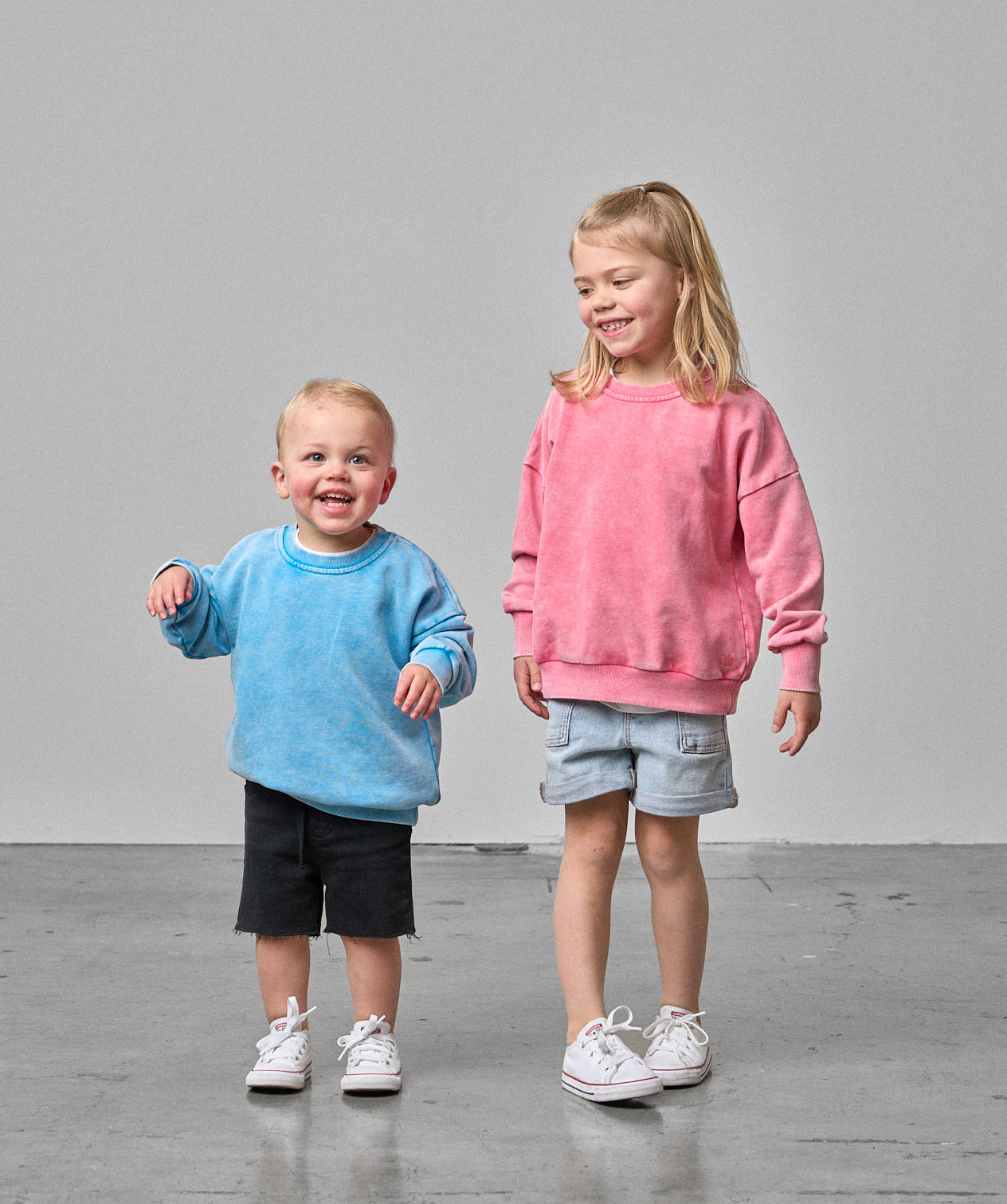 Washed Crewneck Sweatshirt - Electric Pink | Soft & Comfortable Pullover for Women & Men | Perfect for Casual Wear, Gym, and Lounge