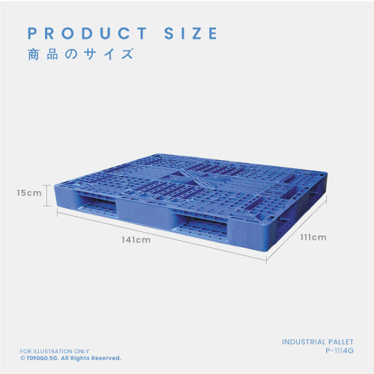 Heavy Duty Blue Industrial Pallet 140x110x15cm (P 1114) - Perfect for Warehouse Storage, Shipping & Logistics