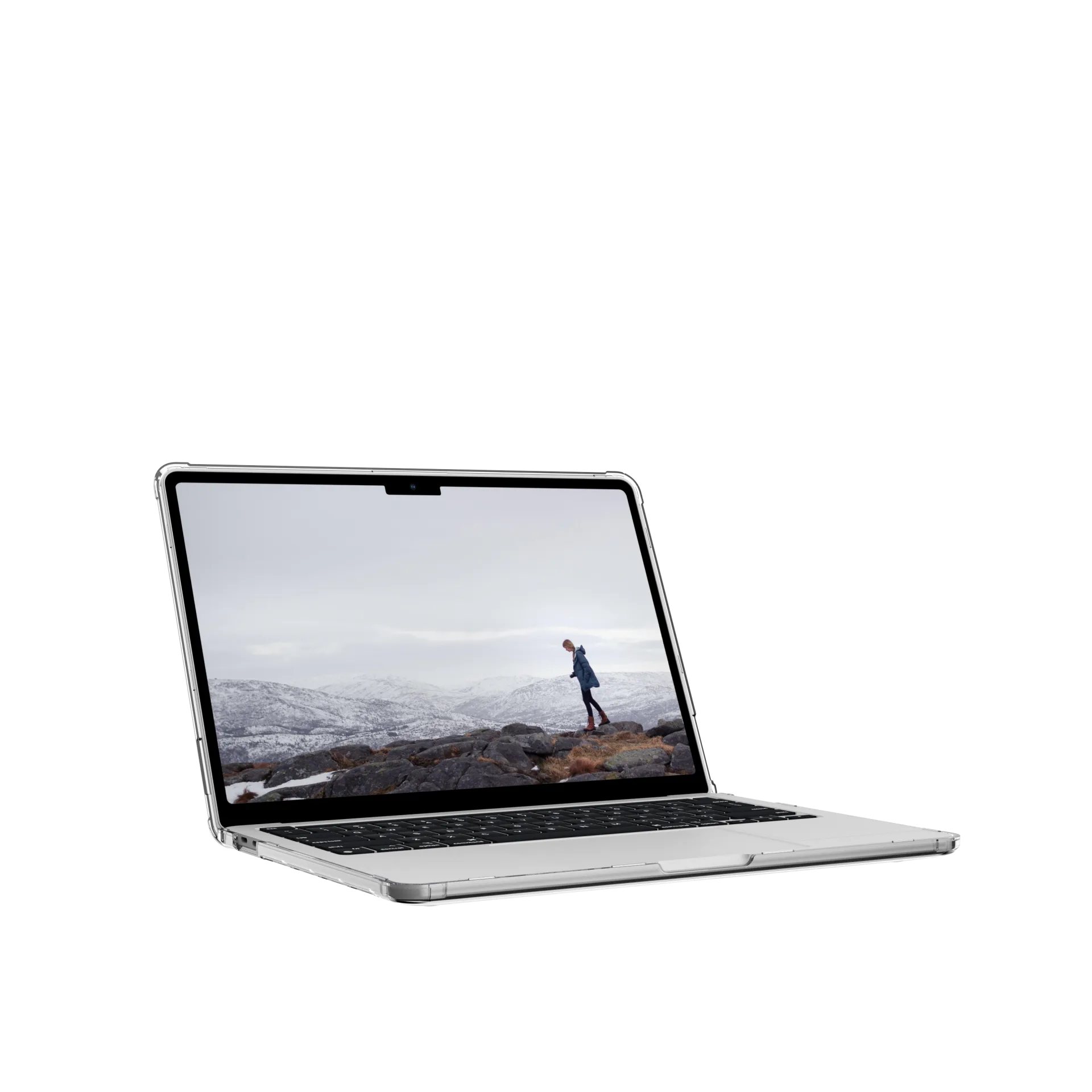 UAG U Lucent Protective Case for MacBook Pro 13-inch M2 (2022 Model) - Ice/Black | Slim Lightweight Cover for Work, Travel & Everyday Use