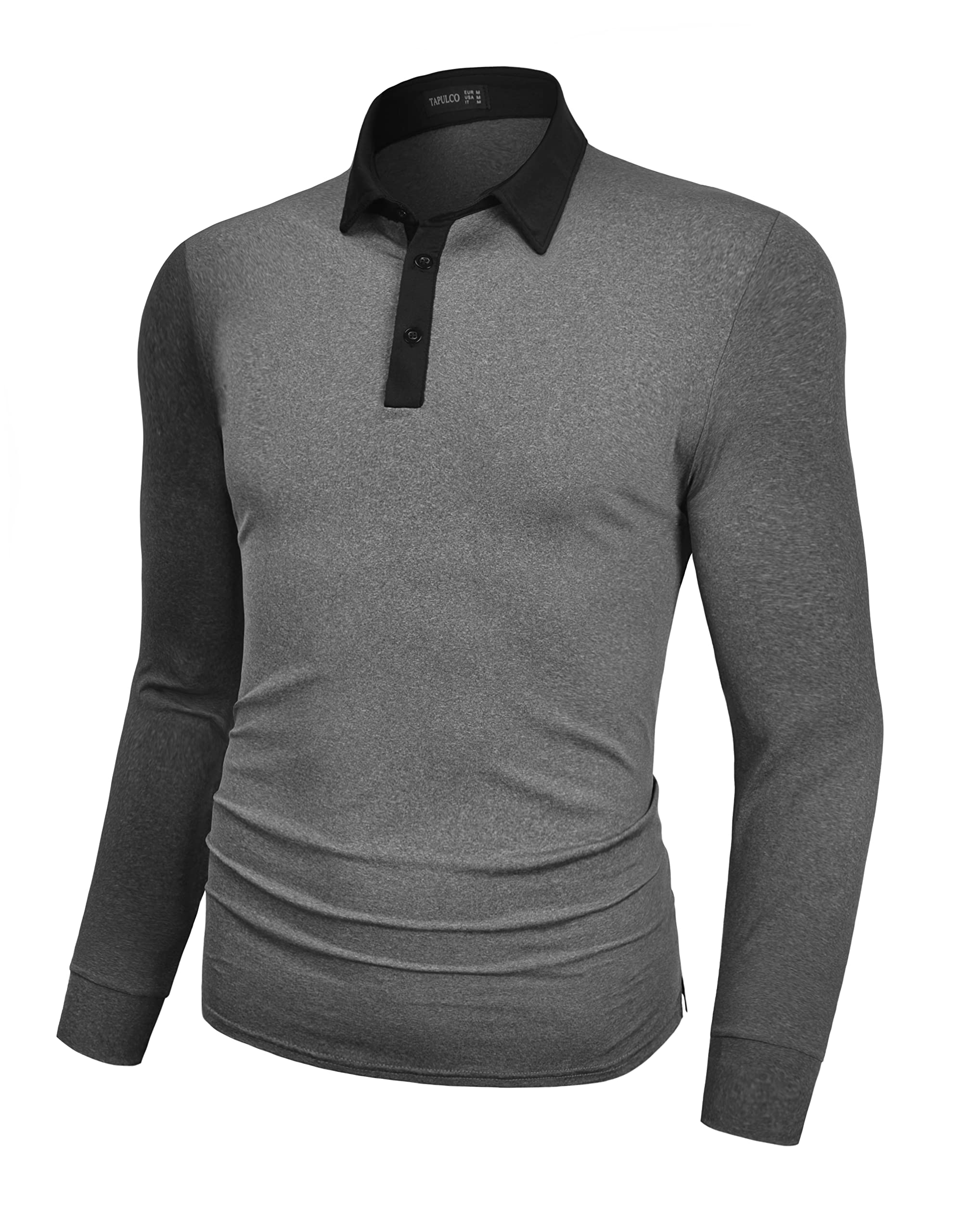 **Men's Quick Dry Golf Shirt - Breathable Stretch Polo Collar T-Shirt for Golf, Tennis & Casual Wear - Moisture Wicking Athletic Performance Shirt**