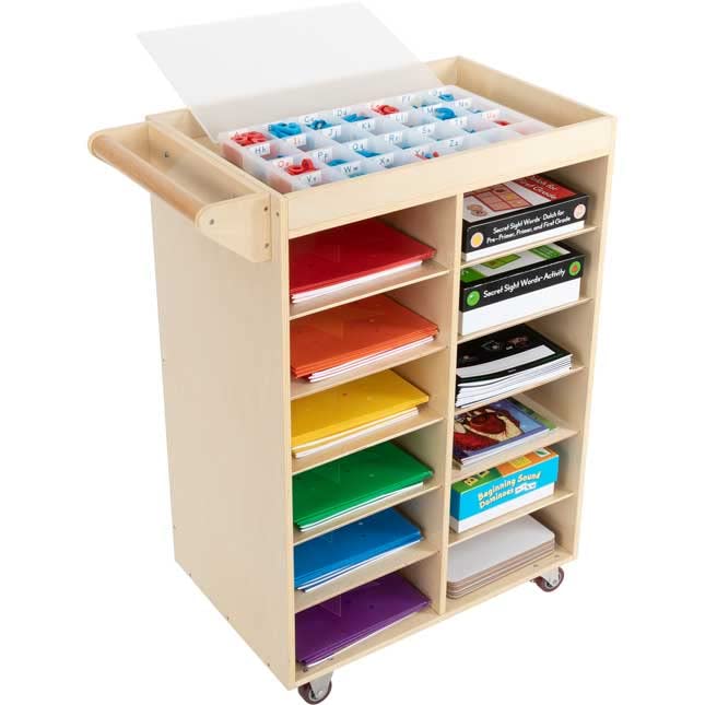 Really Good Stuff Rolling Organizer with Magnetic Dry Erase Board - Portable Storage Cart for Classroom, Office & Home Organization