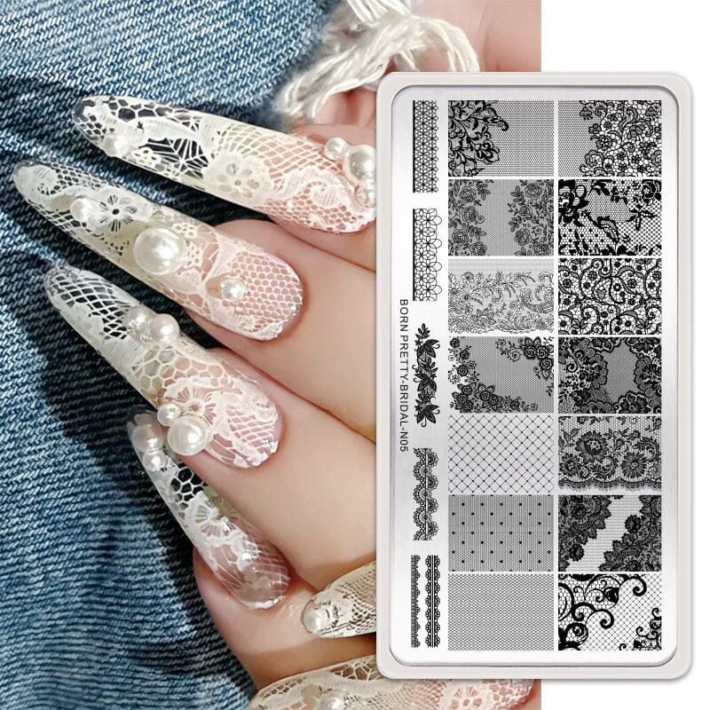 Rectangle Nail Stamping Plates - Professional Nail Art Design Kit for DIY Manicures | Perfect for Home Salon, Nail Artists & Beginners | Create Stunning Geometric Nail Designs