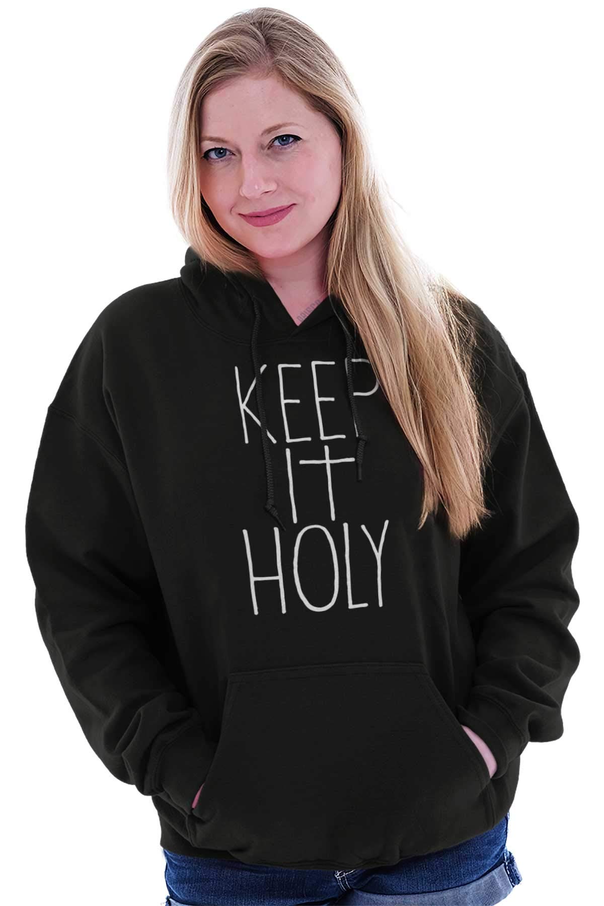 Keep It Holy Christian Faith Cross Hoodie Sweatshirt for Women & Men - Religious Apparel for Church, Bible Study & Everyday Wear