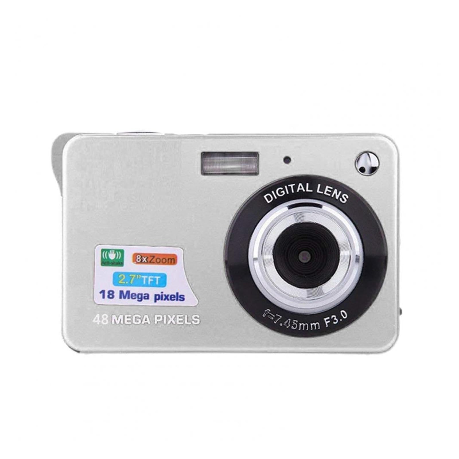 48MP Autofocus Digital Video Camera with Large Screen - HD Vlogging Camcorder for YouTube, Travel & Family Photography (Silver) - Perfect for Kids, Adults, Beginners & Content Creators