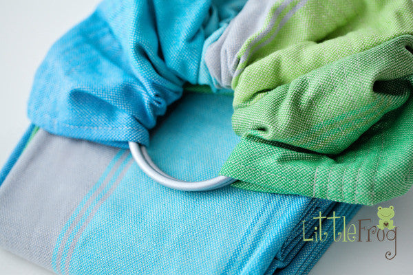 Little Frog Ring Sling Baby Carrier - Adjustable Soft Wrap for Newborn to Toddler - Hands-Free Infant Sling for Breastfeeding, Shopping & Errands