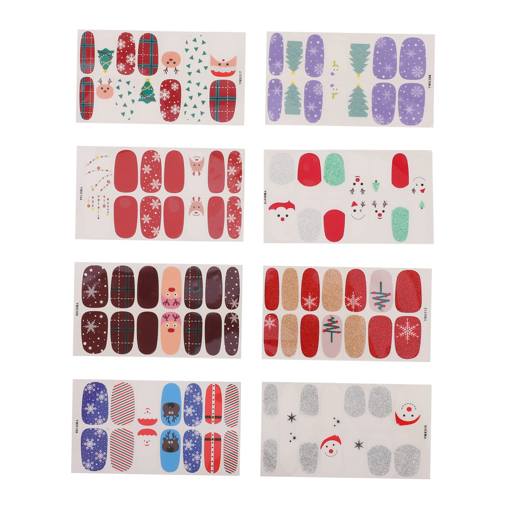 EXCEART 8-Piece Christmas Nail Stickers Set - Nativity Scene Nail Decals, Holiday Nail Art Accessories for Christmas Parties & Festive Nail Designs - Perfect for DIY Manicures, Gift Giving & Seasonal Celebrations