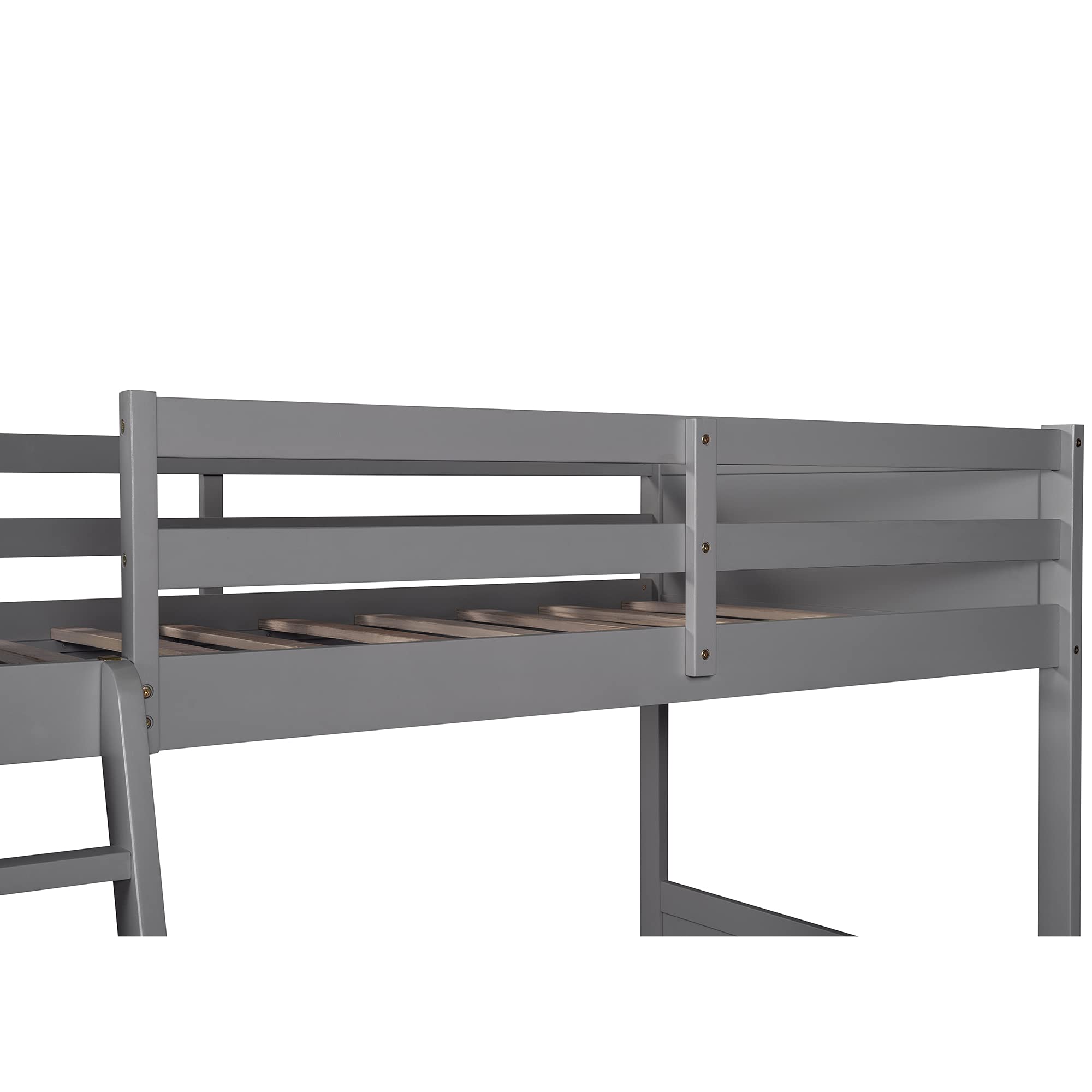 Kids Twin Over Twin Bunk Bed with Guardrails & Ladder - Space-Saving for Small Rooms