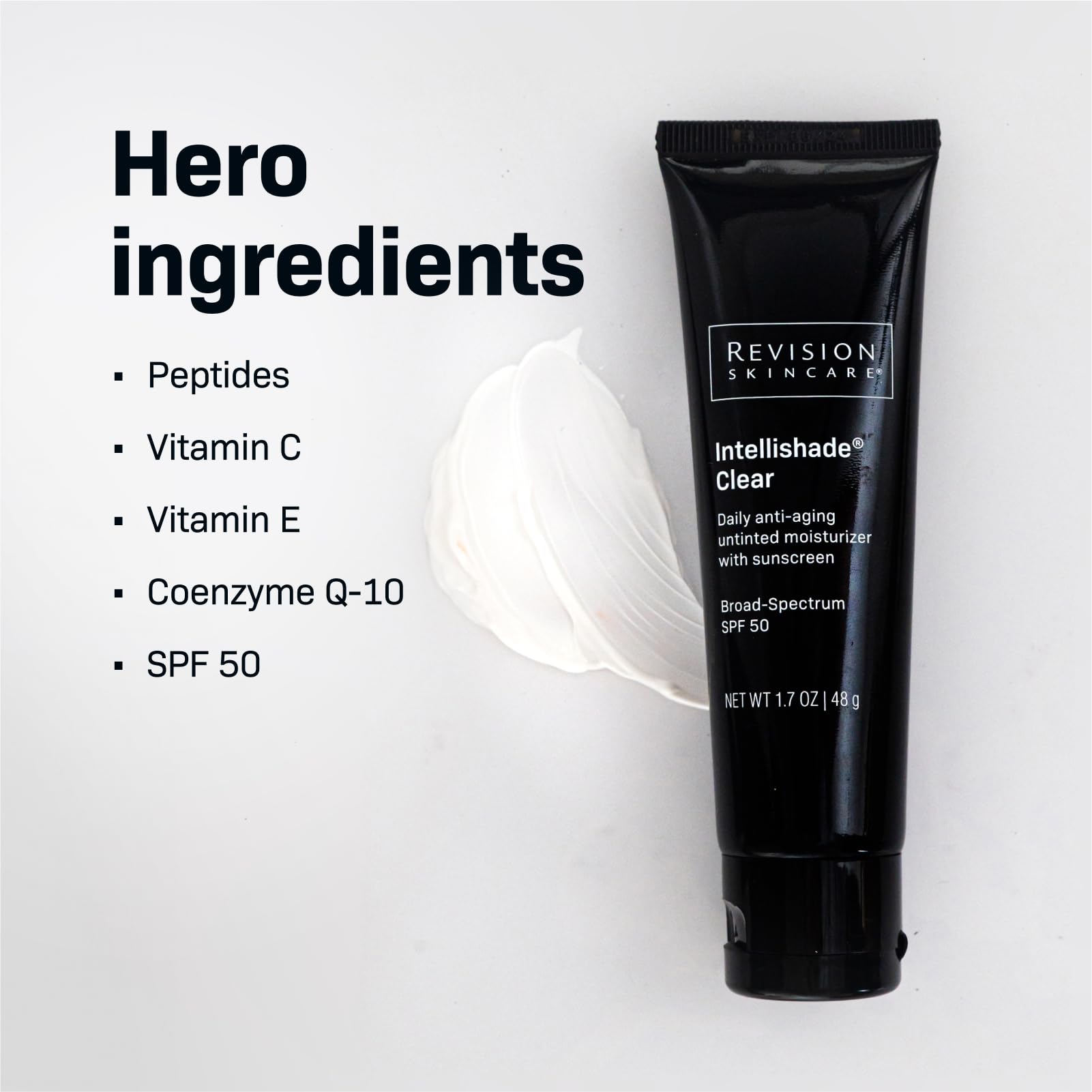 Revision Skincare Intellishade® Clear SPF 50 - Oil-Free Anti-Aging Daily Moisturizer with Peptides & Hyaluronic Acid, 1.7 oz | Perfect for Sensitive Skin & Daily Sun Protection