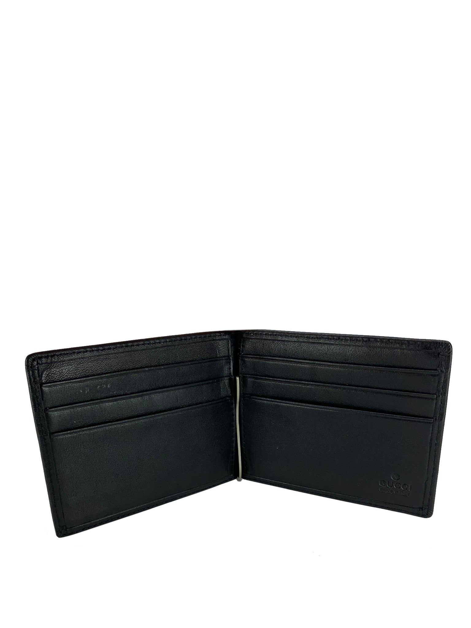 GUCCI GG Monogram Leather Bi-Fold Wallet for Men - Luxury Designer Money Clip Wallet for Everyday Use & Travel
