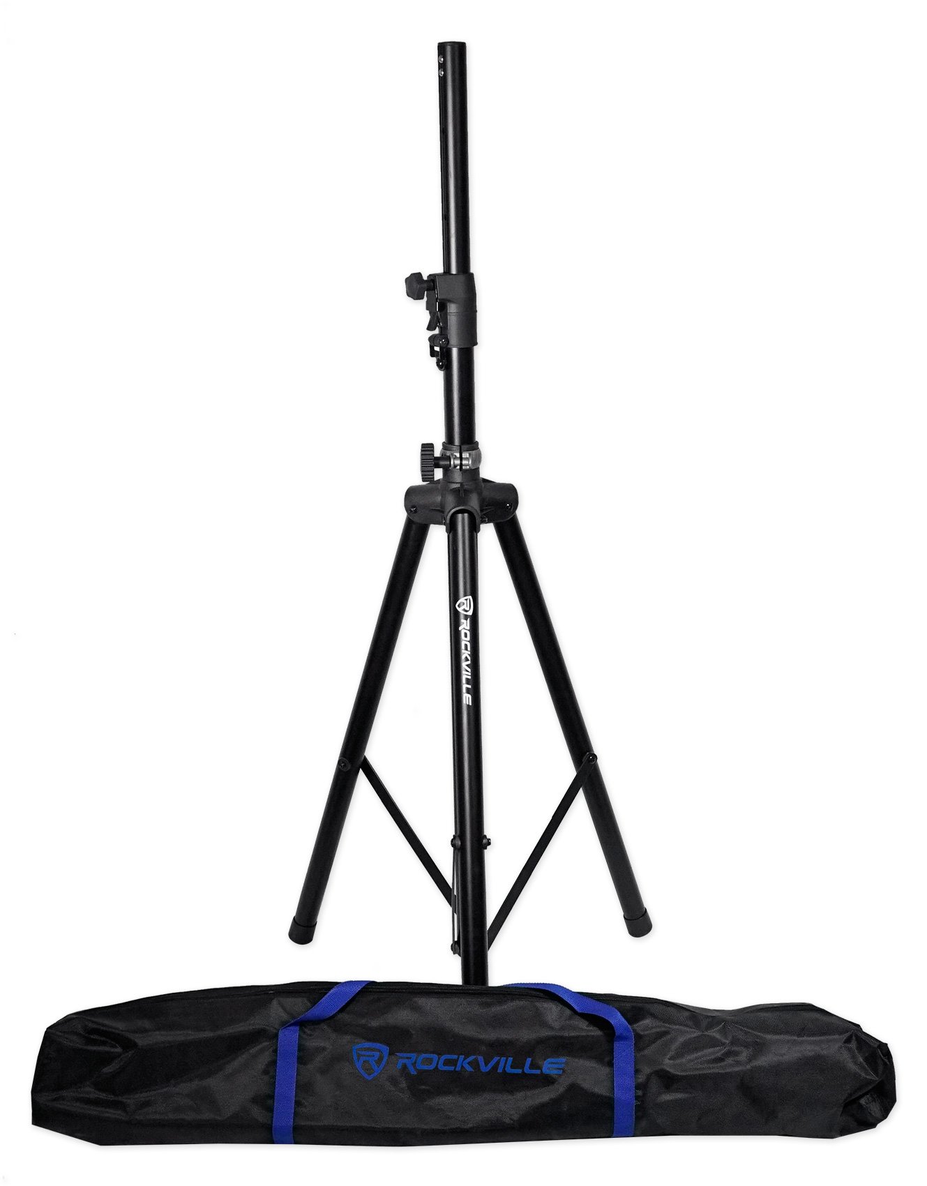 Rockville DJ PA Tripod Speaker Stands with Carrying Bags - Heavy Duty Hydraulic Air Lift RVSS4AB for Professional Audio & Events - Perfect for DJ Gigs, Live Performances, and Outdoor Sound Systems