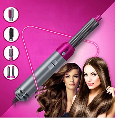 KOSHIYA 5-in-1 Hair Dryer Brush with Rotating Hot Air - Blow Dryer, Curler & Volumizer for All Hair Types | Reduces Frizz & Static | Perfect for Home Styling & Salon-Quality Results
