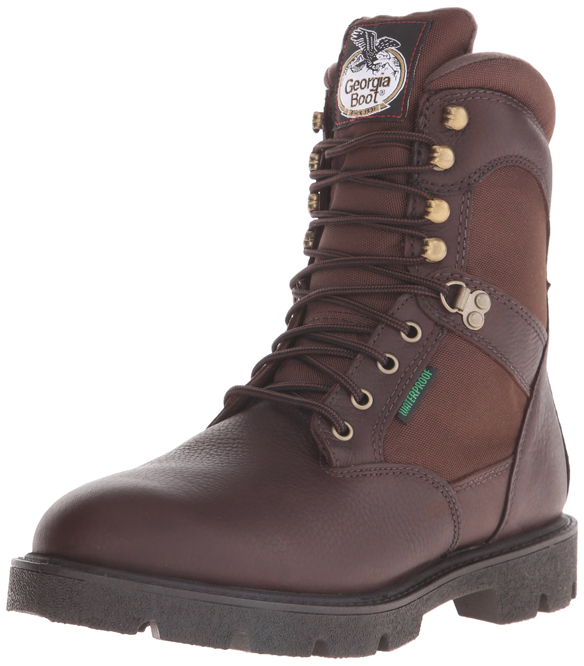 Georgia Boot Men's Homeland 8 Inch Insulated Work Boots - Waterproof Steel Toe Safety Shoes for Construction, Hiking & Outdoor Work