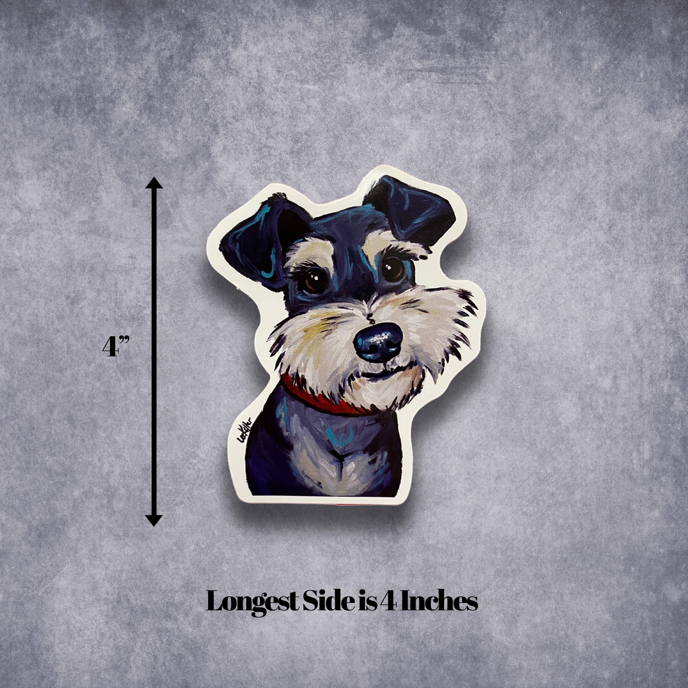 Cute Schnauzer Vinyl Stickers (2-Pack) - Waterproof Decals for Cars, Laptops, Notebooks & DIY Crafts - Perfect for Pet Lovers & Dog Decor