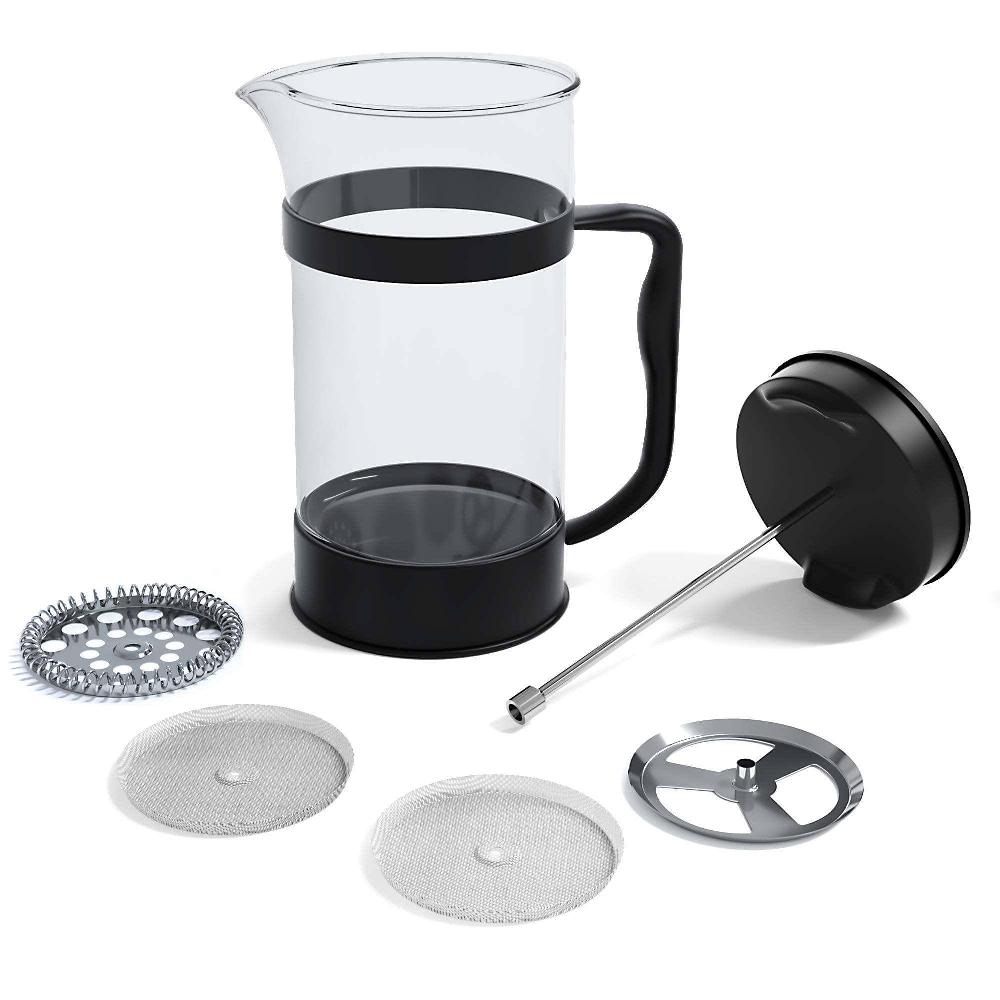 **Utopia Kitchen 34oz (1L) French Press Coffee & Tea Maker - Heat-Resistant Borosilicate Glass, Portable Travel Coffee Press for Camping, Office, Home, Gifts - Black (Pack of 1)**