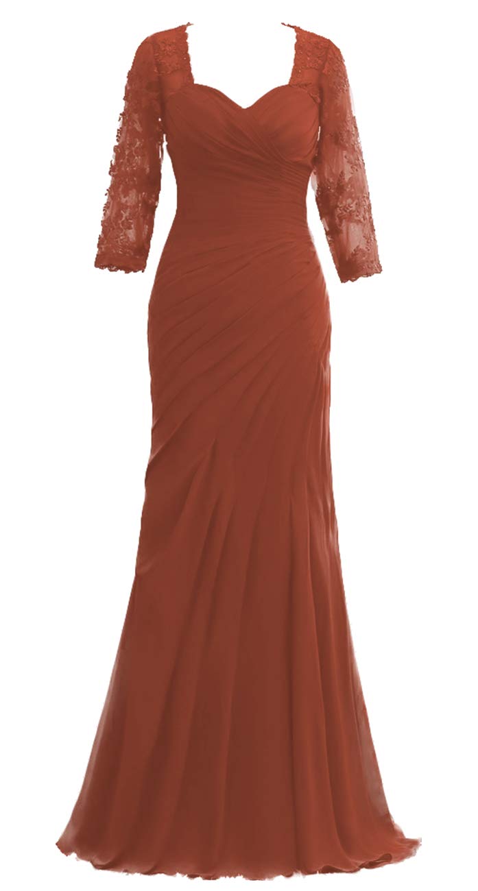 Elegant Mother of The Bride Dresses - Lace Long Sleeve Chiffon Evening Gowns for Wedding Guests & Formal Occasions | Perfect for Weddings, Galas, and Special Events