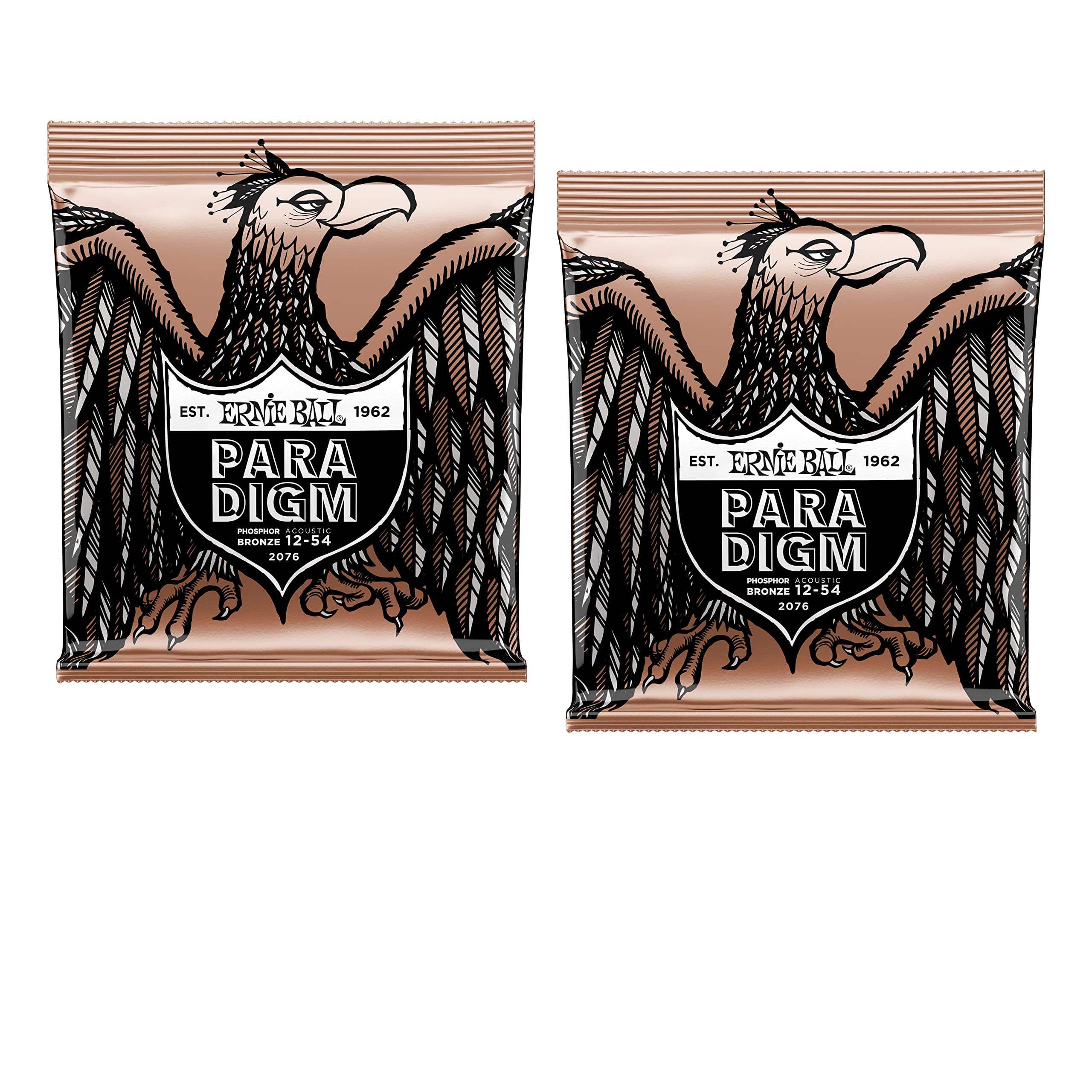 2 Pack Ernie Ball 2076 Paradigm Medium Phosphor Bronze Acoustic Guitar Strings (12-54) | Long-Lasting Tone & Durability | Perfect for Live Performances & Studio Recording