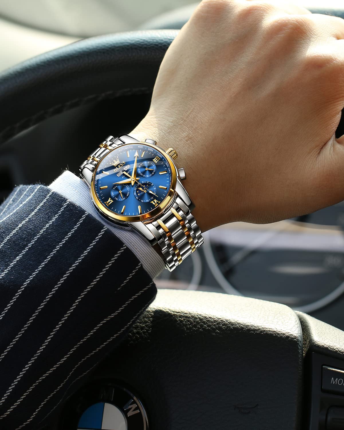 OLEVS Automatic Men's Watch - Luxury Stainless Steel, Waterproof & Luminous for Business & Night Out