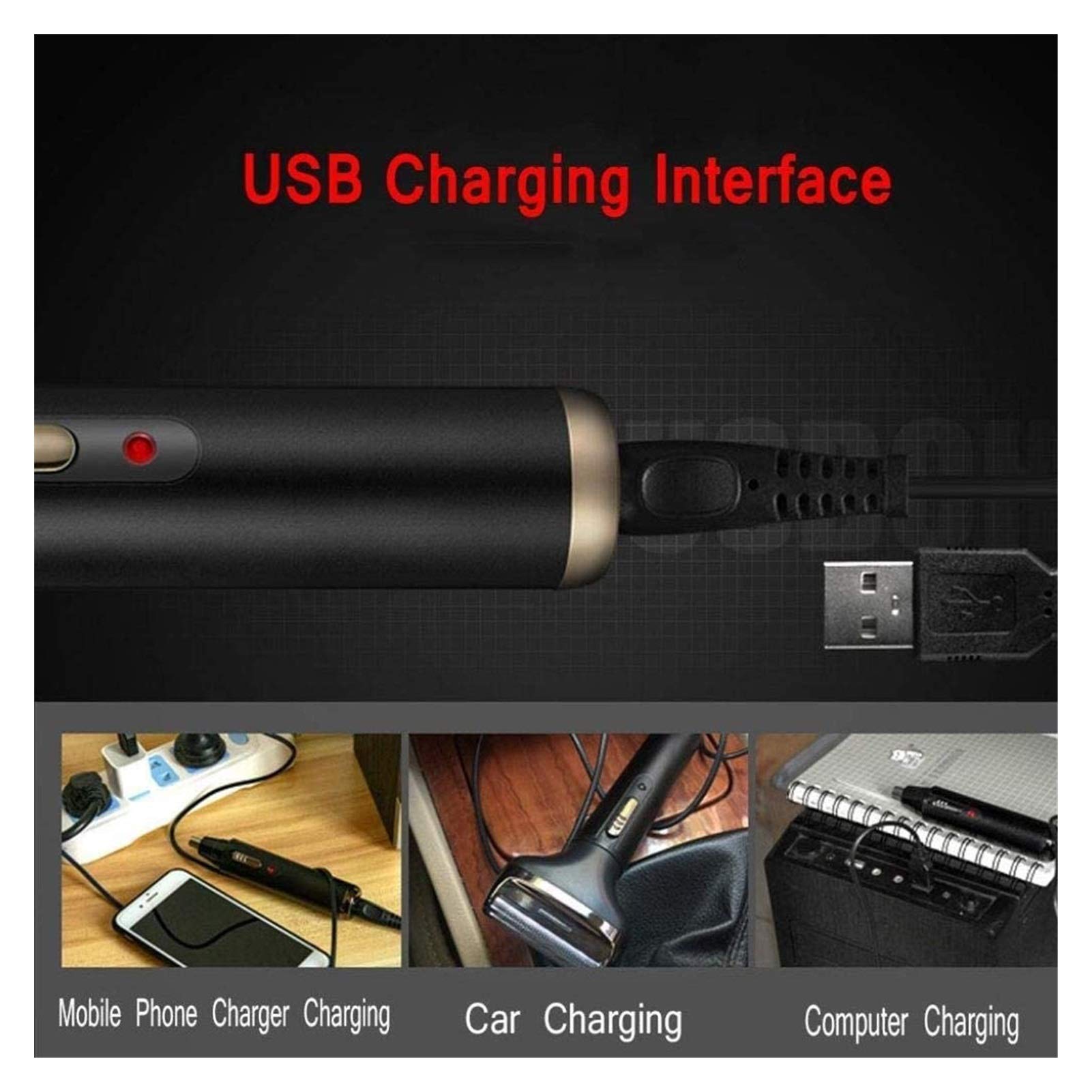 Rechargeable Nose and Ear Hair Trimmer for Men - Wet & Dry Use, Easy to Clean Grooming Kit for Personal Hygiene at Home or Travel