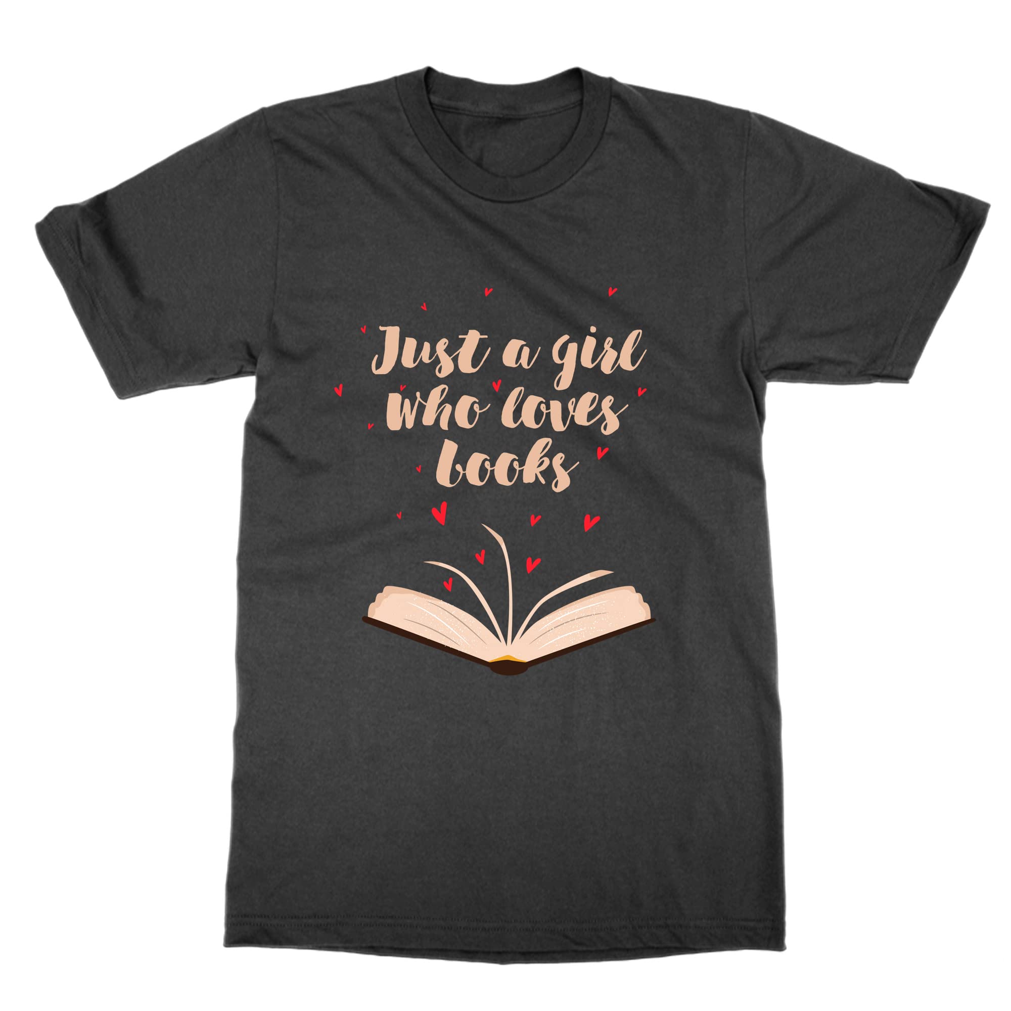 Just a Girl Who Loves Books T-Shirt - Cute Reading Book Lover Graphic Tee for Women - Perfect for Book Clubs, Library Visits & Casual Outfits