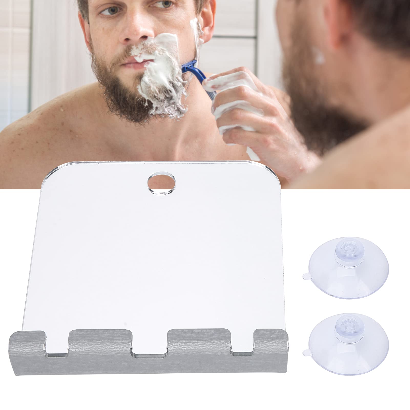 Anti-Fog Shower Mirror with Razor Holder - Bathroom Wall Mirror for Shaving & Grooming - Perfect for Home, Salon, and Gym Use