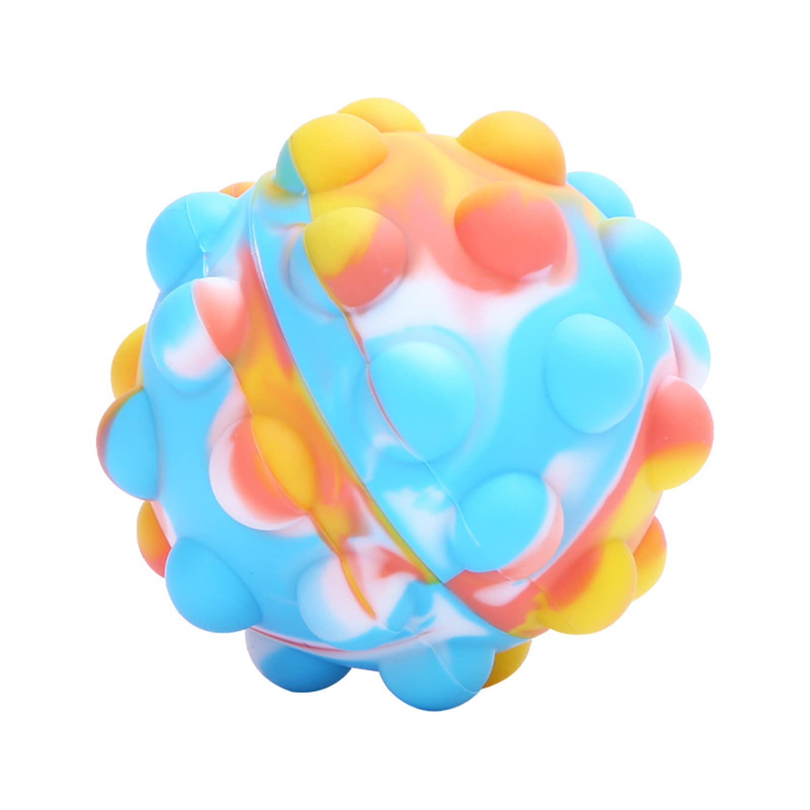 3D Pop Stress Balls & Push Bubble Fidget Toys - Silicone Sensory Popper Balls for Adults & Kids, Anti-Anxiety Stress Relief & Decompression Therapy (Blue Mixed) - Perfect for Office, Classroom & Home Relaxation