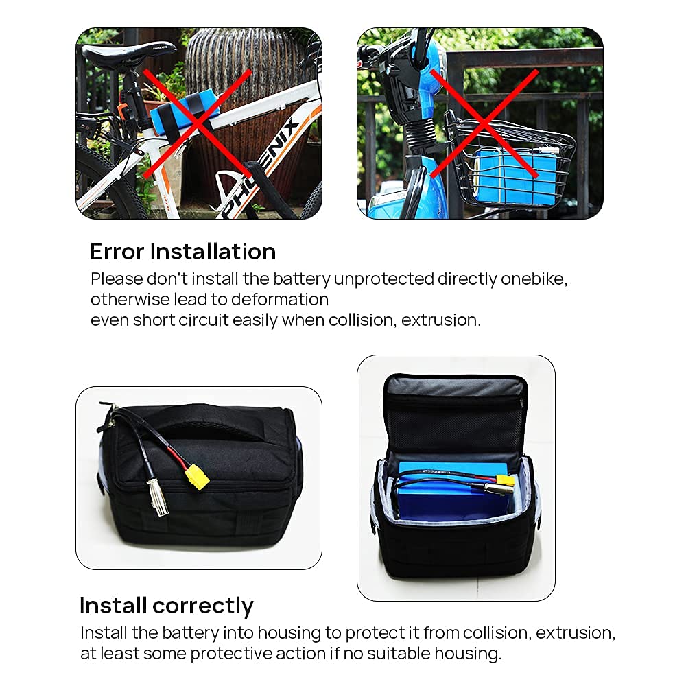 48V 20AH 30A Lithium Battery for Electric Bike & Scooter - High Power 1200W Rechargeable E-Bike Battery Pack - Perfect for Commuting, Off-Road Riding & Urban Transportation