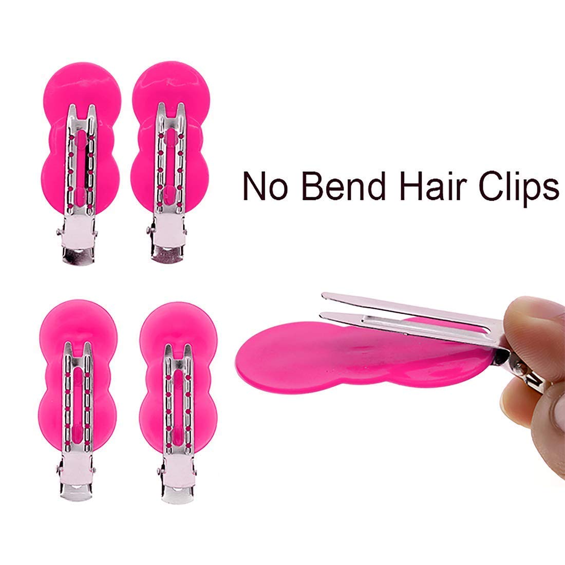 BAAL Women's No Bend Section Hair Clips Set of 4 Pcs - Pink Hair Clips for Women & Girls, Non-Slip Hair Accessories for Styling, Perfect for Daily Use, Workouts, and Special Occasions