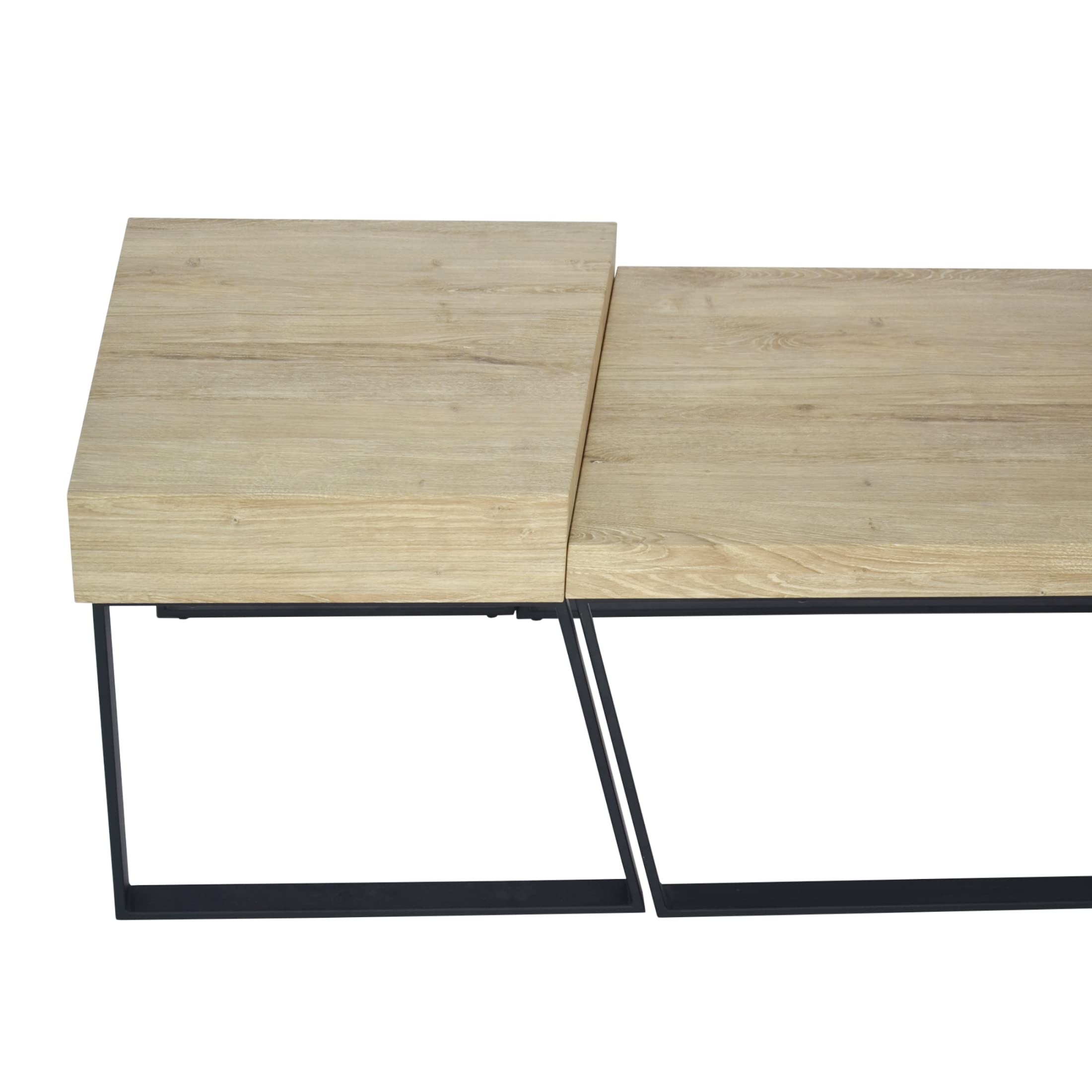 Modern Rectangular Wooden Coffee Table with Metal Frame - Stylish & Durable Living Room Furniture for Small Spaces, Apartments, and Home Decor