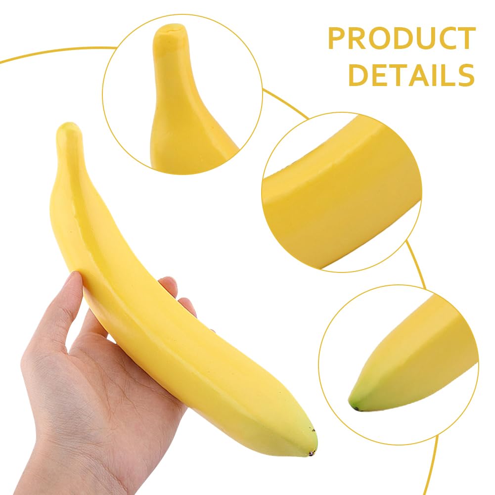 HONUTIGE 4PCS Realistic Fake Bananas - Artificial Banana Fruit Decor for Kitchen, Home, Party & Photo Props - Lifelike Simulation Yellow Bananas for Table Centerpiece, Wedding Decor, and DIY Crafts