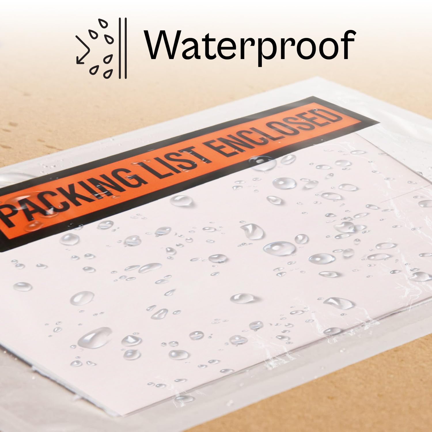 PSBM 5.5x10 Inch Clear Front/Orange & White Back Adhesive Packing List Envelopes - 1000 per Case (2 Cases) - Ideal for Shipping Labels, Inventory Management & Business Documentation