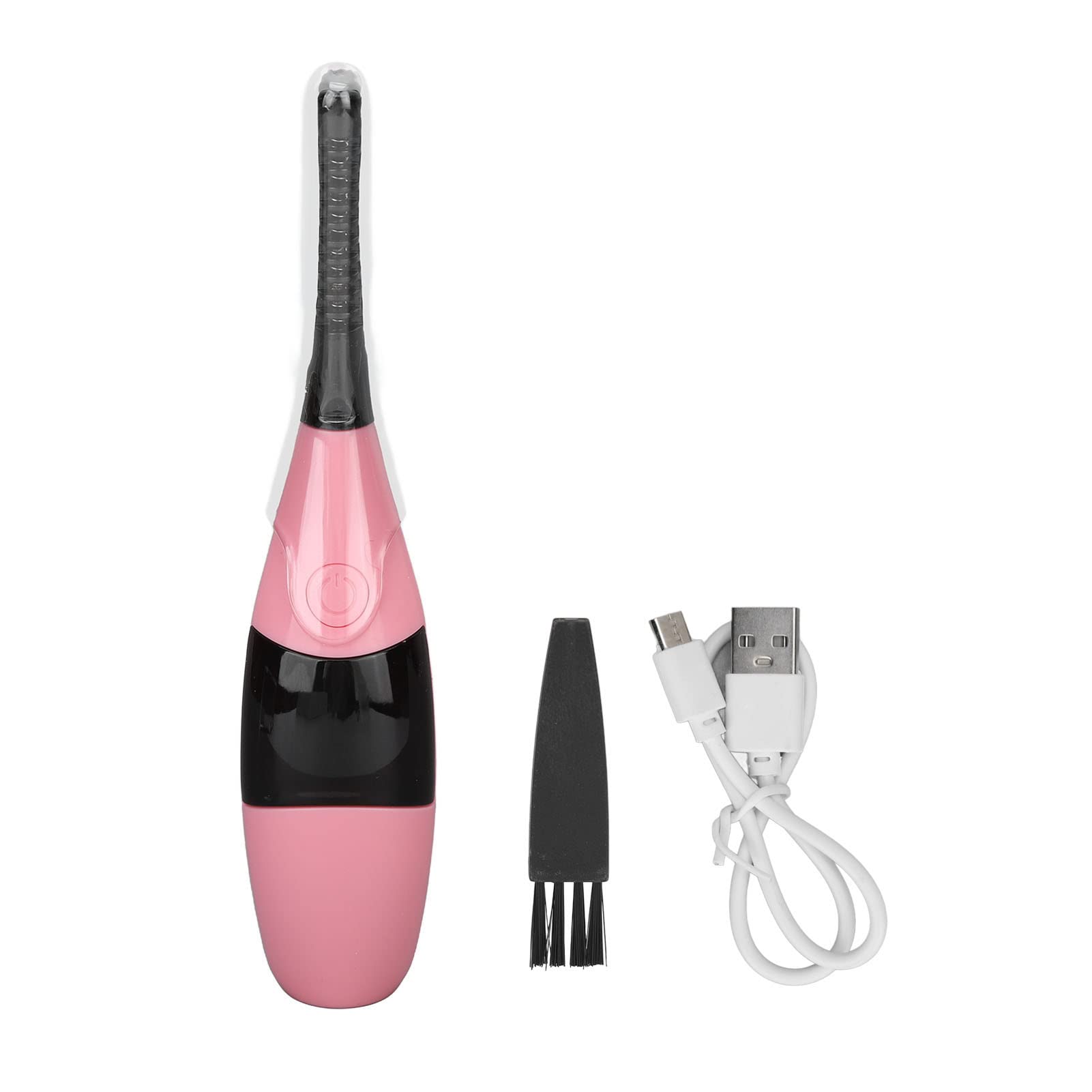 USB Rechargeable Heated Eyelash Curler with Temperature Display & 4 Heat Settings - Portable Electric Lash Curler for Women, Perfect Gift for Her (Pink) | At-Home Salon, Travel & Daily Makeup Routine