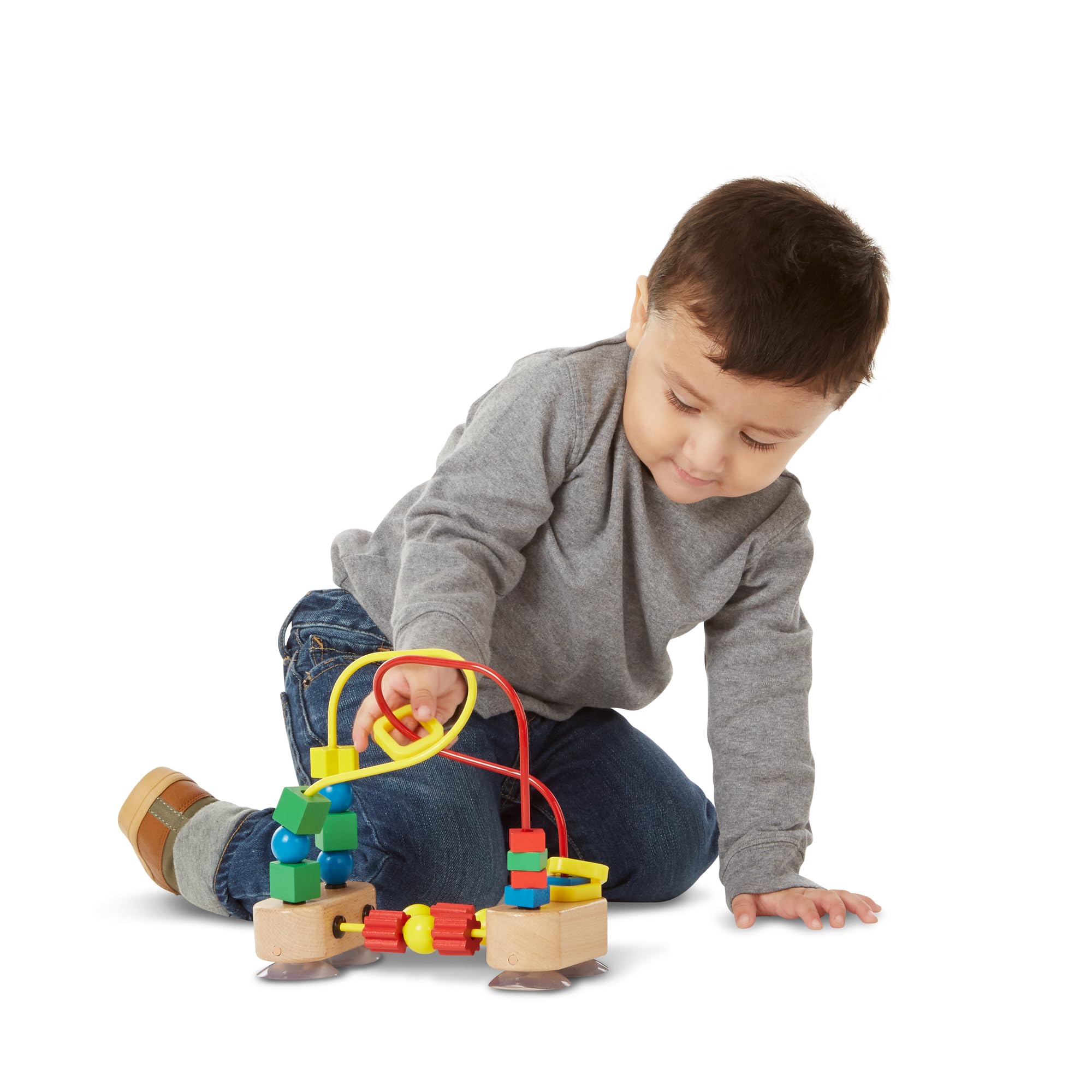 Melissa & Doug First Bead Maze - Wooden Educational Toy for Toddlers & Babies | Montessori Learning Activity for Fine Motor Skills | Perfect for Floor Play, High Chair & Table Use