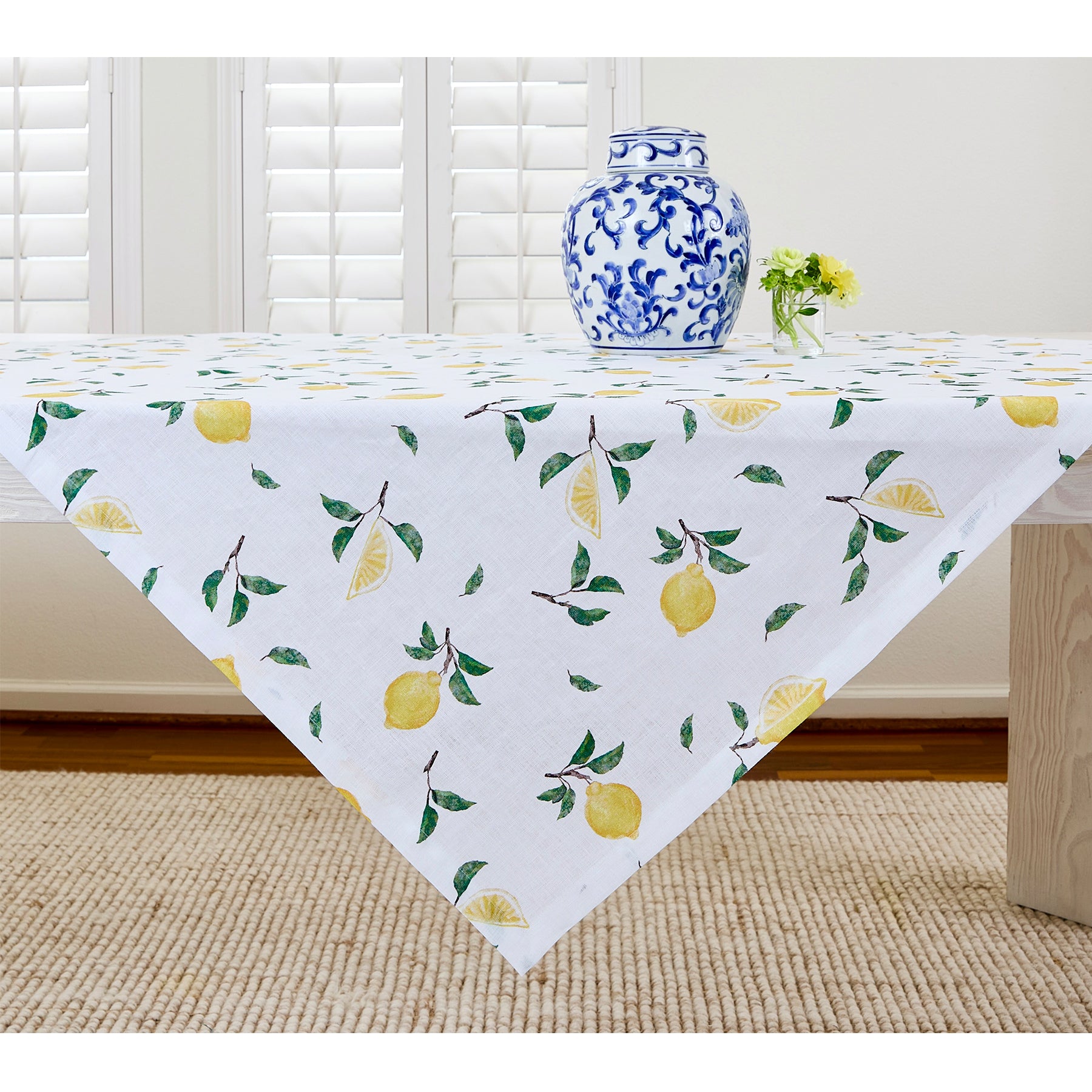 Botanical Lemon Table Throw - Elegant Floral Table Runner for Dining Room, Kitchen, and Party Decor - Perfect for Weddings, Holidays, and Home Styling