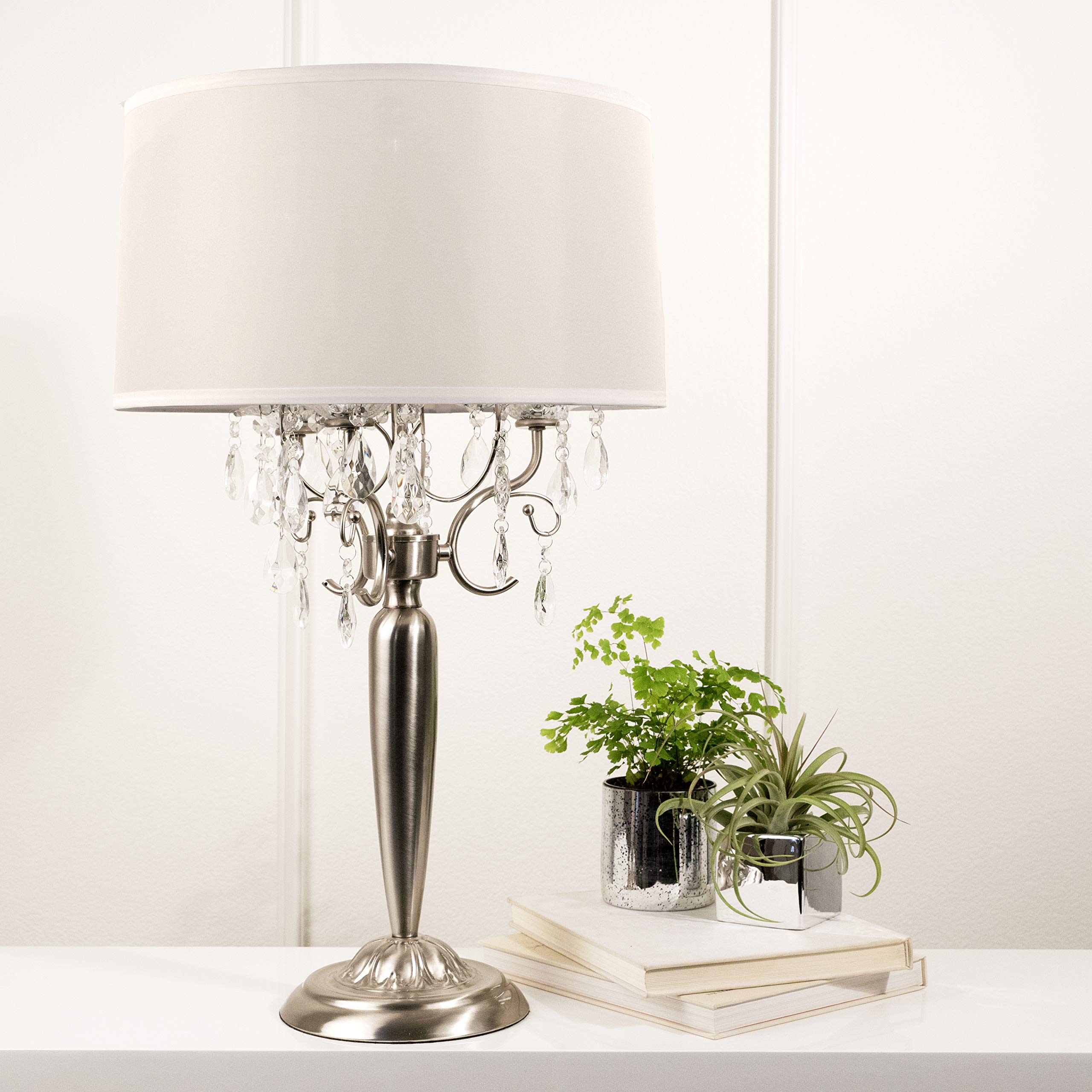 Elegant Crystal Silver Table Lamp - 16