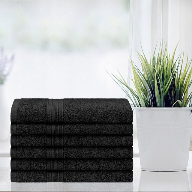 Premium 6-Piece Eco-Friendly Cotton Hand Towel Set - Soft, Absorbent & Sustainable Bath Towels for Kitchen, Bathroom & Gym - Ideal for Home, Spa & Travel Use