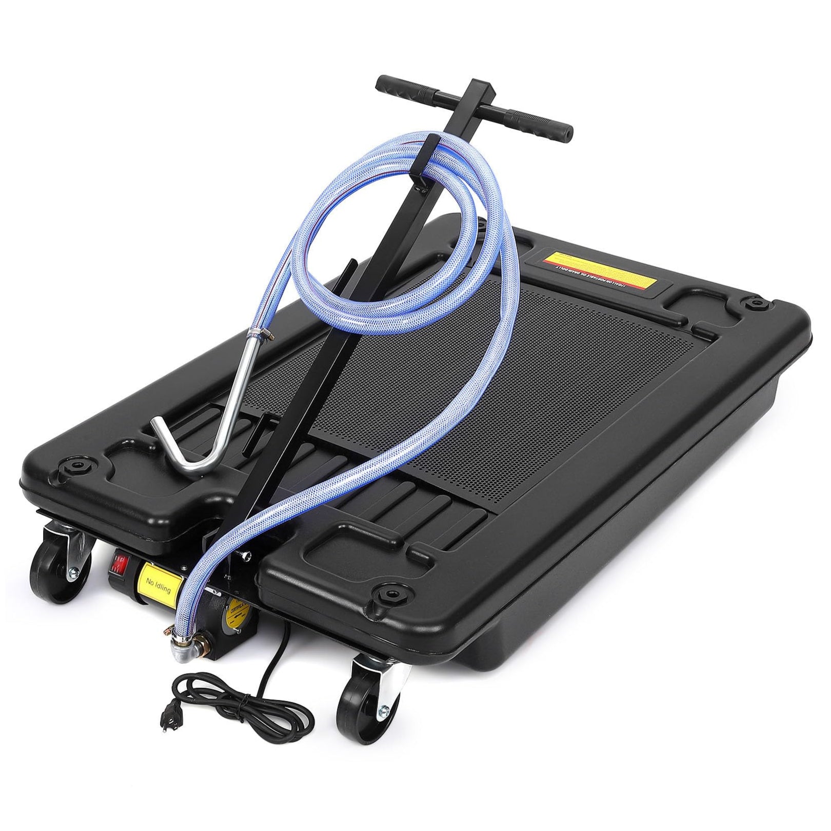 GARVEE 17 Gallon Electric Oil Drain Pump with 110V Motor & 8 Ft Hose - Low Profile Oil Drain Cart with T-Folding Handle for Trucks, Cars, SUVs - Ideal for DIY Oil Changes & Auto Maintenance in Garages