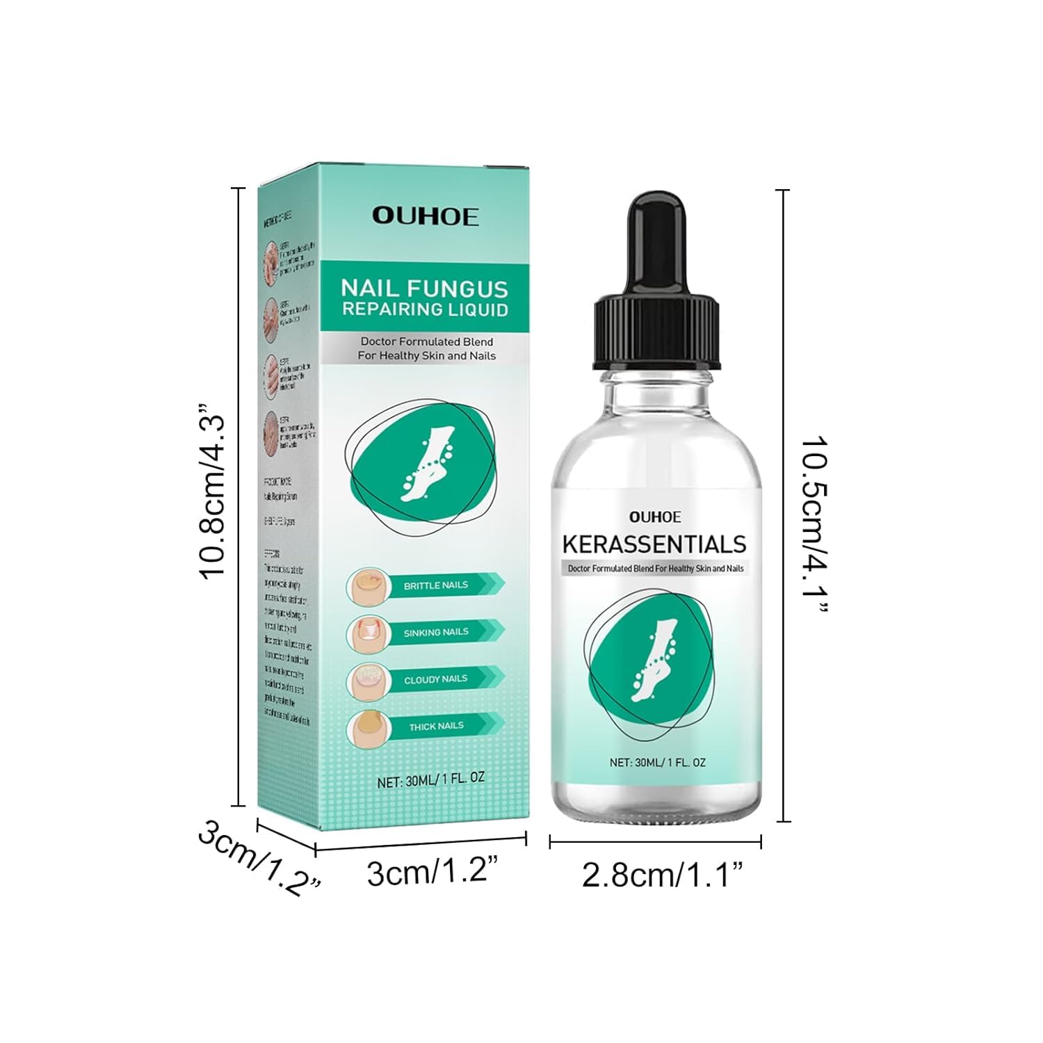 Extra Strength Toenail Fungus Treatment for Toenail & Fingernail - Fast-Acting Nail Repair Solution for Damaged & Discolored Nails - 1oz Cool Blue Renewal Liquid - Ideal for Athletes, Swimmers & Salon Professionals