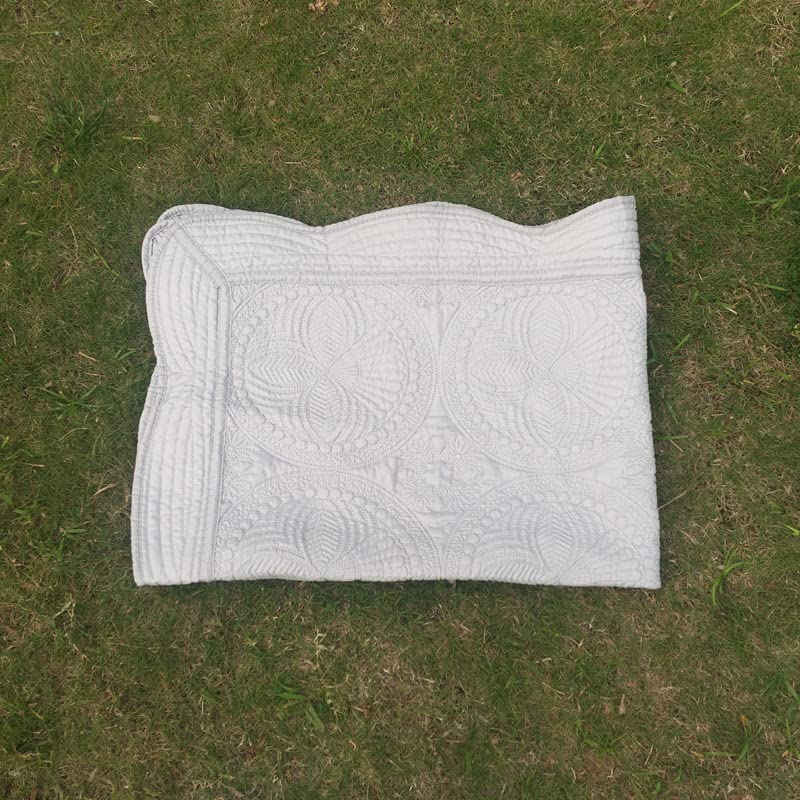 Personalized Baby Blankets for Girls & Boys - Custom Embroidered Name, Super Soft Cotton Quilt with Scalloped Edges - 36