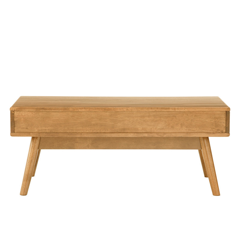 LAMAR Modern Coffee Table with 2 Drawers, 106cm Wide Natural Wood Finish - Perfect for Living Room, Lounge & Home Office Decor