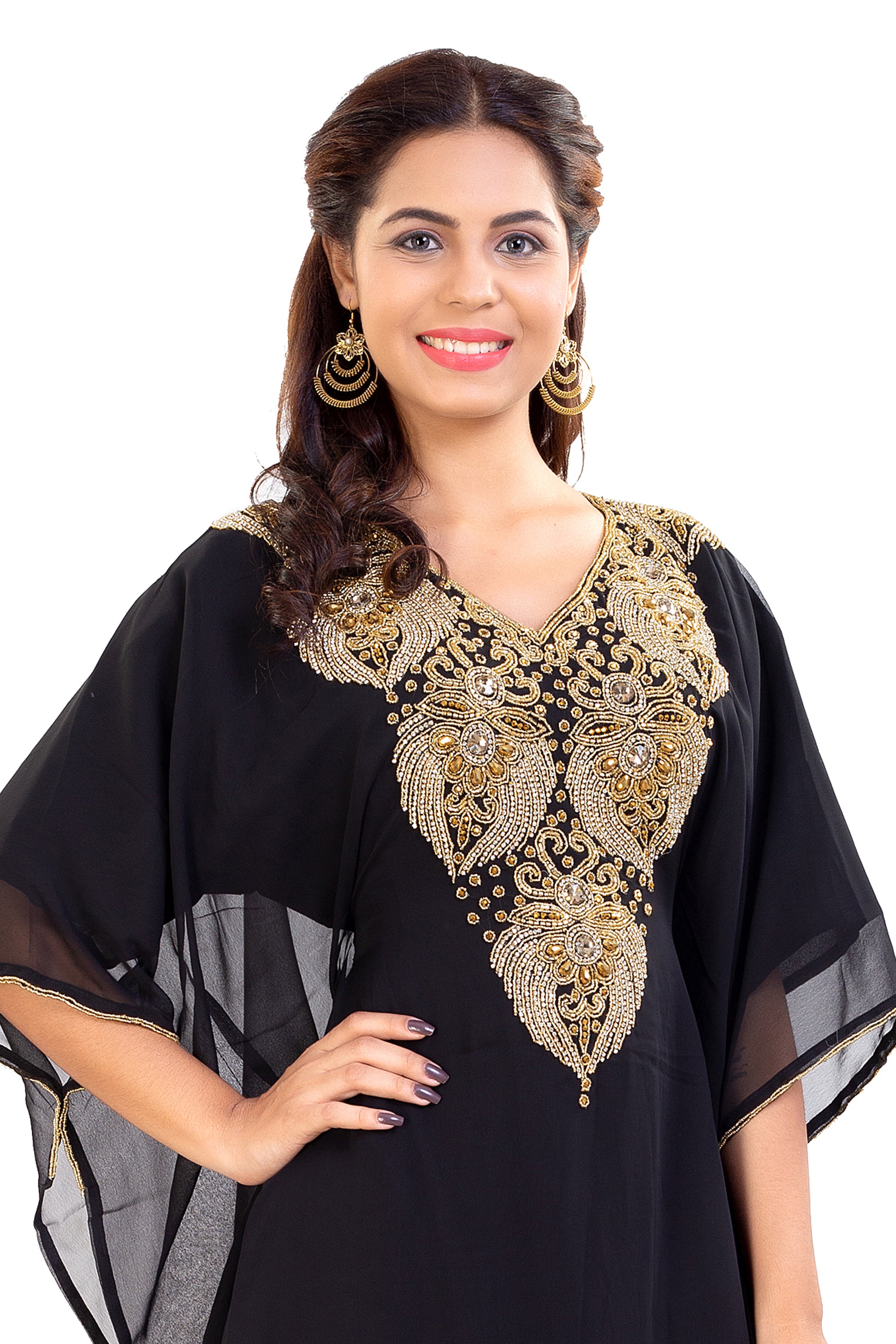 Embroidered Jellabiya Maxi Dress for Women - Elegant Long Boho Kaftan with Intricate Embroidery | Perfect for Eid, Ramadan, Wedding & Special Occasions