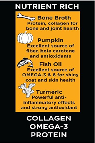Nature's Diet Beef Bone Broth Protein Powder for Dogs - Pumpkin, Fish Oil & Turmeric Supplement (16oz, 159 Servings) | Supports Joint Health & Digestion - Perfect for Senior Dogs & Post-Surgery Recovery