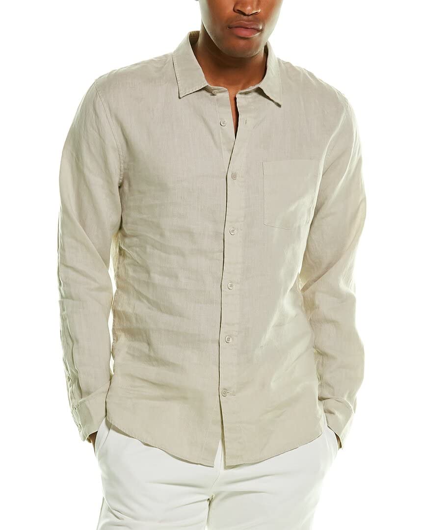 Vince Men's Linen Shirt | Breathable Summer Casual Button Down Shirt for Men | Perfect for Beach, Vacation & Outdoor Activities