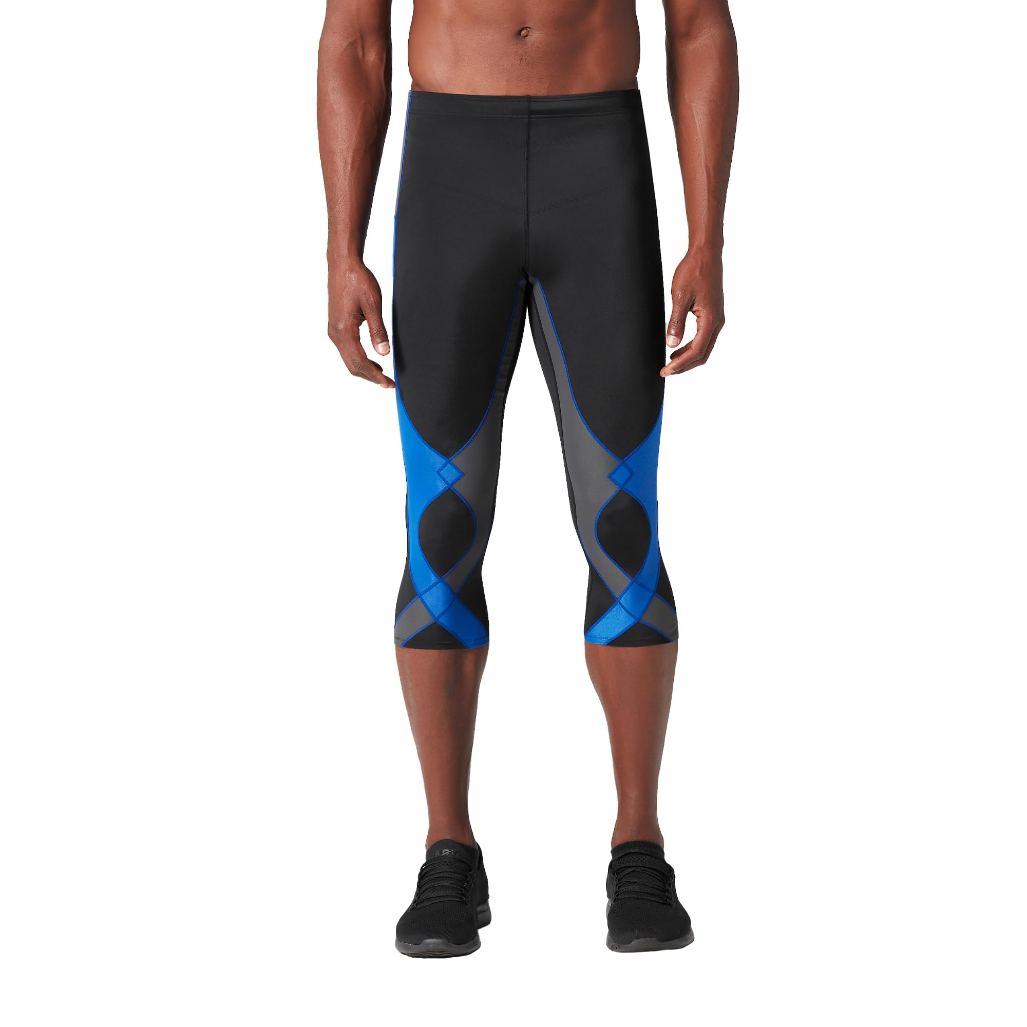 CW-X Men's Stabilyx Joint Support 3/4 Compression Tight - Running & Recovery Capri Pants for Knee & Muscle Support | Ideal for Marathon Training, Gym Workouts & Post-Exercise Recovery