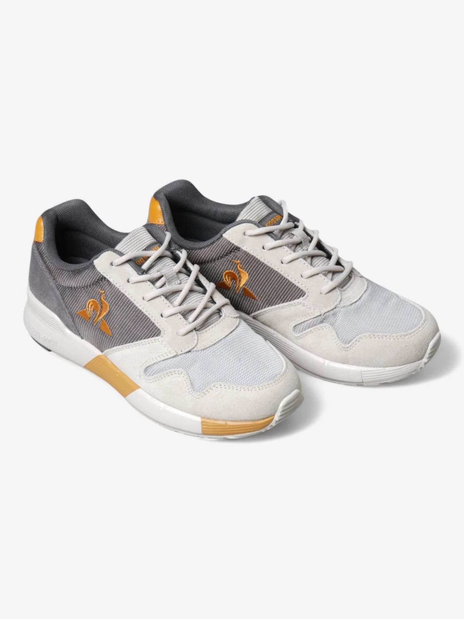 Le Coq Sportif Omega X Active Sneakers - Beige & Grey Running Shoes for Men & Women | Comfortable Lightweight Design for Gym, Workout & Casual Wear