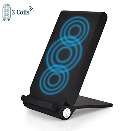 10W Fast Wireless Charger Stand - 3-Coil Folding Charging Pad for LG Velvet 5G, V30, G6 | Slim Design for Bedside, Office & Travel Use